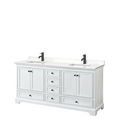 Deborah 72-inch Double Vanity, Quartz Top