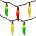 35 Red Yellow Green Chili Pepper Patio Christmas Lights - Brown Wire