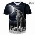 T-shirt a maniche corte allentata da uomo nuova 2023 Cool 3d Wolf t-shirt Casual con stampa digitale