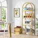 4-Tier Open Bookshelf, 70.8" Wood Bookcase with Metal Frame for Home