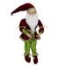 18" Enchanted Red Gold and Green Poseable Whimsical Christmas Elf King Figure