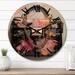 Designart "Fashion Bag Couture Pink And Balck" Fashion Oversized Wood Wall Clock