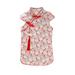 Wiueurtly Flower Lace Short Sleeve Floral Dress Girls Baby Princess Toddler Rabbit Cheongsam Printed Girls Dress&Skirt