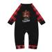 Virmaxy Christmas Pajamas for Family Matching Pjs Two-piece Set With Baby Toddler Baby Merry Christmas Letter Printed Sleepwear Plaid Printed Blouse With Elastic Waist Pants Set Black 18-24Months