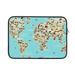 Bingfone World Travel Line Icons Map Laptop Sleeve Case 13 Inch 360Â° Protective Computer Carrying Bag