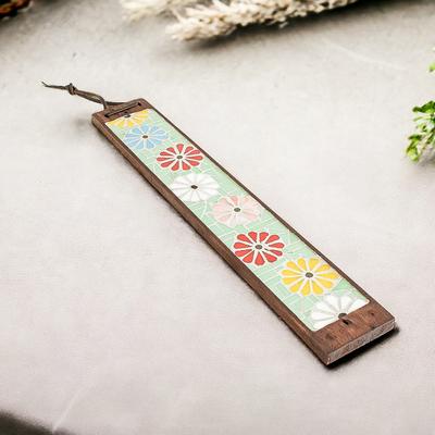 Floral Morning,'Handmade Glass Floral Mosaic Incense Holder in Bright Hues'