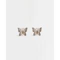 River Island Womens Rose Gold Butterfly Studs