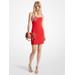 Michael Kors Embellished Crepe Slip Dress Red 2