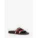 Michael Kors Gilmore Logo Tape and Printed Calf Hair Slide Sandal Red 8