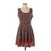 Collective Concepts Casual Dress - Fit & Flare: Brown Leopard Print Dresses - Women's Size Small