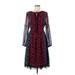 Matilda Jane Casual Dress - A-Line Crew Neck 3/4 sleeves: Burgundy Dresses - Women's Size Small