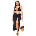 Plus Size Women's Pack N' Go Wrinkle-Resistant Sarong Skirt Cover Up by Swimsuits For All in Black (Size 26/28)