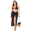 Plus Size Women's Pack N' Go Wrinkle-Resistant Sarong Skirt Cover Up by Swimsuits For All in Black (Size 18/20)