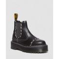 Dr. Martens Men's 2976 Contrast Stitch Leather Chelsea Boots in Black/White, Size: 7