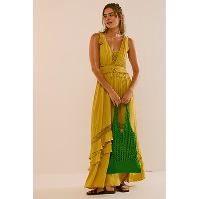 Santa Maria Maxi Dress by free-est at Free People in Mossy Gold, Size: XS
