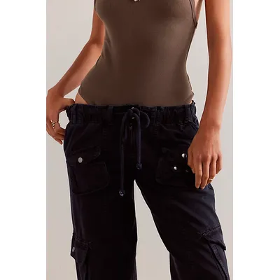 Tahiti Cargo Trousers at Free People in Jet Black, Size: Small