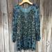 Free People Dresses | Free People Lucky Loosie Swing Dress Tunic Green Blue Floral S | Color: Blue/Green | Size: S