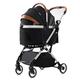 Pet Stroller Strolling Cart Dog Cat Cage 4 Wheels Jogger for Medium Small Dogs Cats Travel Folding Carrier Waterproof Puppy Strollers with Cup Holder (Color : Black)