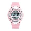 PINDOWS Sport Digital Kids Watch, 5atm Waterproof Watch, Multifunction Watch for 6-15 Year Old Boys Girls, Led Backlight Electronic Watches, with Alarm/Timer/El Light,Pink