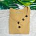 American Eagle Outfitters Tops | Euc American Eagle Large Yellow Ribbed Button V Neck Cropped Fall Spring Tee | Color: Brown/Yellow | Size: L