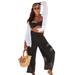 Plus Size Women's Pack N' Go Wrinkle-Resistant Cover Up Wide Leg Pant by Swimsuits For All in Black (Size 34/36)