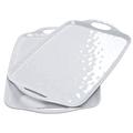 TP Serving Tray with Handles, Large Rectangle Melamine Serving Platter Set of 2, White (17” x 12”)