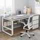 FAANAS Computer Desk with Bookshelf and 3 Drawers PC Study Writing Desk Student Writing Study Table Modern Simple Home Office Desk/Workstation(47 Inch, Gray)