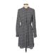 Ann Taylor Casual Dress - Shirtdress: Gray Marled Dresses - Women's Size X-Small