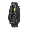 Waterproof Golf Bag, Portable PU Leather Golf Stand Bag, Travel Golf Club Bags, Lightweight Golf Clubs Organizer for Men & Women (Black)
