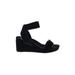 Dream Pairs Wedges: Black Print Shoes - Women's Size 6 - Open Toe