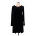 Gap Outlet Casual Dress - Shift Scoop Neck Long sleeves: Black Print Dresses - Women's Size Large