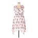 No Boundaries Casual Dress - Mini Scoop Neck Sleeveless: Pink Floral Dresses - Women's Size 19