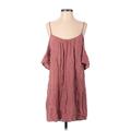 Forever 21 Casual Dress - Mini Scoop Neck 3/4 sleeves: Burgundy Solid Dresses - Women's Size Small