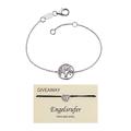 Engelsrufer ERB-LILTREE + ERJC-HEARTWING Women's Bracelet with Tree of Life Pendant Sterling Silver with Lobster Clasp Including Stainless Steel Bracelet Adjustable Size, 17 - 19 cm, Sterling Silver, No Gemstone
