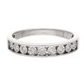 Jollys Jewellers Women's 9Carat White Gold 0.10ct Illusion Channel Set Diamond Eternity Ring (Size N 1/2) 3mm Wide | Luxury Ladies Ring