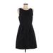 Madewell Casual Dress - Mini Scoop Neck Sleeveless: Black Print Dresses - Women's Size 8