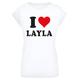 T-Shirt MERCHCODE "Damen Ladies I Love Layla T-Shirt" Gr. XXL, weiß (white) Herren Shirts T-Shirts