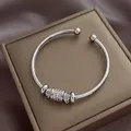 Bracelet manchette plaqué or pour fille matériau en cuivre cubique pierre rhodium taille