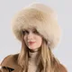 Chapeau d'Hiver Épais en Poils de Lapin Artificiels pour Femme Cache-Oreilles Chauds Cosaque Russe