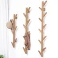 Crochet en bois massif pour vêtements de porche manteau mural nordique T1 branche d'arbre cintre