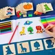 Jouets de dessin Montessori pour enfants modèle de pochoirs de peinture bricolage artisanat en