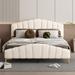 Mercer41 Queen Size Velvet Platform Bed w/ Thick Fabric, Gray in White | Wayfair 9784B236E4A4440A8BADFECAB28A08F7