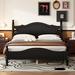 Alcott Hill® Retro Style Platform Bed w/ Wooden Slat Support Wood in Black/Brown | 39.3 H x 56.1 W x 79.8 D in | Wayfair