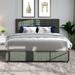 Latitude Run® Yuhei Full/Double Storage Standard Bed Upholstered/Metal/Linen in Gray | 43 H x 78.1 W x 58.7 D in | Wayfair