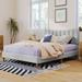 Ebern Designs Mubashir Platform Bed Upholstered/Linen in Gray | 45.7 H x 84.2 W x 64 D in | Wayfair EB7C2BFD671344D4B2C177D887E96BB0