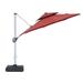 Arlmont & Co. Roziyah 360-Degree Rotation 130" Round Cantilever Umbrella w/ Base & Cover in Red | 109 H x 130 W x 130 D in | Wayfair