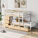 Natural Pine Wood Twin over Twin Loft Bunk Bed with 6 Drawers