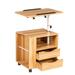 Height Adjustable Nightstand with Swivel Top/ Drawers/ Wheels/ Shelf