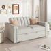 2-in-1 Pull Out Sofa Bed, Upholstered 2 Seat Loveseat Sofa Convertible Sleeper Sofa Couch Bed with Adjustable Backrest