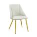 White PU Upholstered Kitchen Dining Chairs Set of 2, Modern Accent Chairs Leisure Desk Side Chairs with Metal Legs